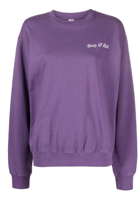 スウェット・トレーナー Sporty & Rich Wellness Logo Print Man to Man Purple CR831FC Sporty & Rich Wellness Cotton Sweatshirt | Purple | FARFETCH GE